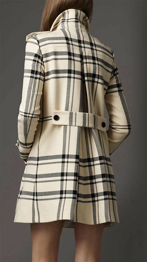 burberry mantel damen karo|burberry wintermantel.